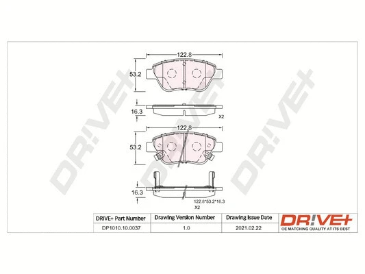 Kit de plaquettes de frein, frein à disque Dr!ve+ DP1010.10.0037