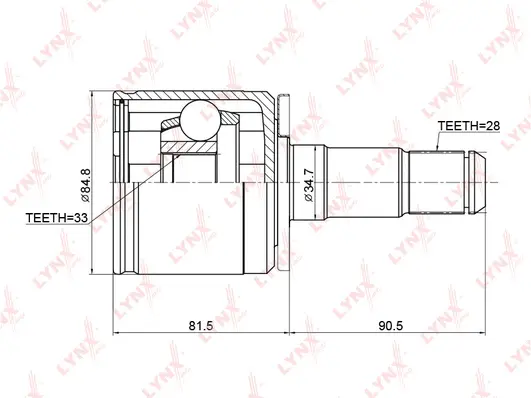 Jeu de joints, arbre de transmission LYNXAUTO CI-3710