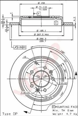 Disque de frein VILLAR 628.1120