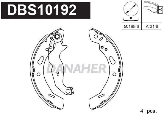 Jeu de mâchoires de frein DANAHER DBS10192