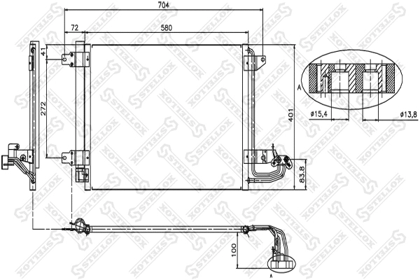 Condenseur, climatisation STELLOX 10-45023-SX