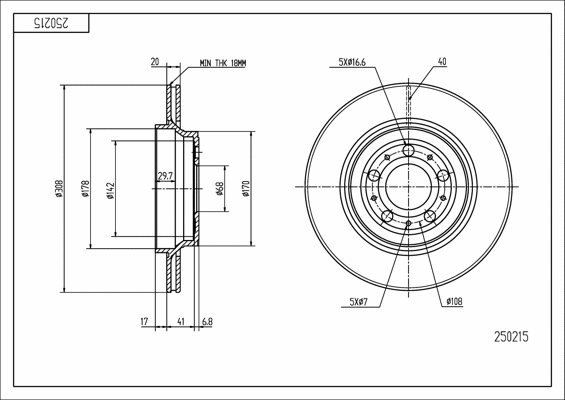 Disque de frein HART 250 215