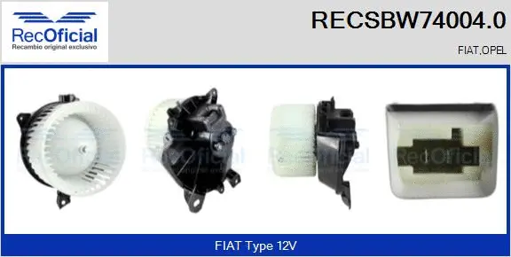 Pulseur d'air habitacle RECOFICIAL RECSBW74004.0