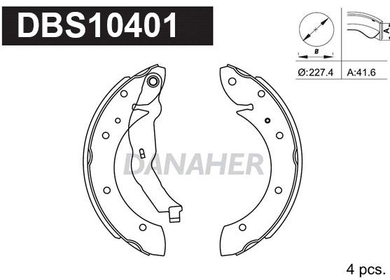 Jeu de mâchoires de frein DANAHER DBS10401