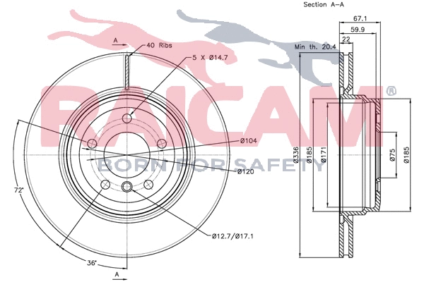 Disque de frein RAICAM RD00091