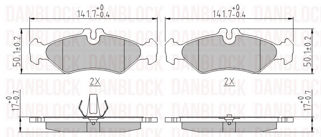 Kit de plaquettes de frein, frein à disque DANBLOCK DB 510820