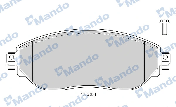 Kit de plaquettes de frein, frein à disque MANDO MBF015048