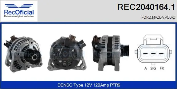Alternateur RECOFICIAL REC2040164.1