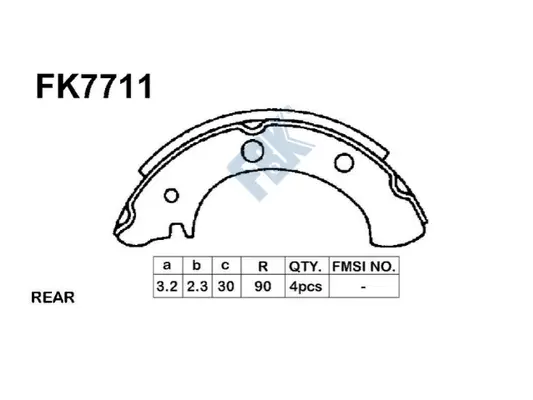Jeu de mâchoires de frein FBK FK7711