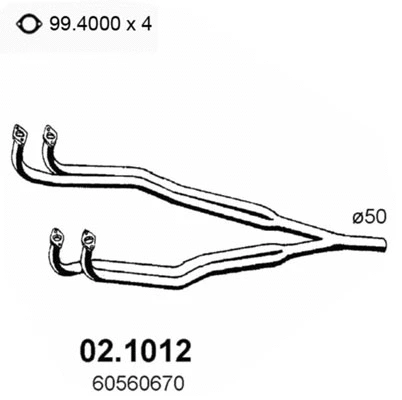 Tuyau d'échappement ASSO 02.1012