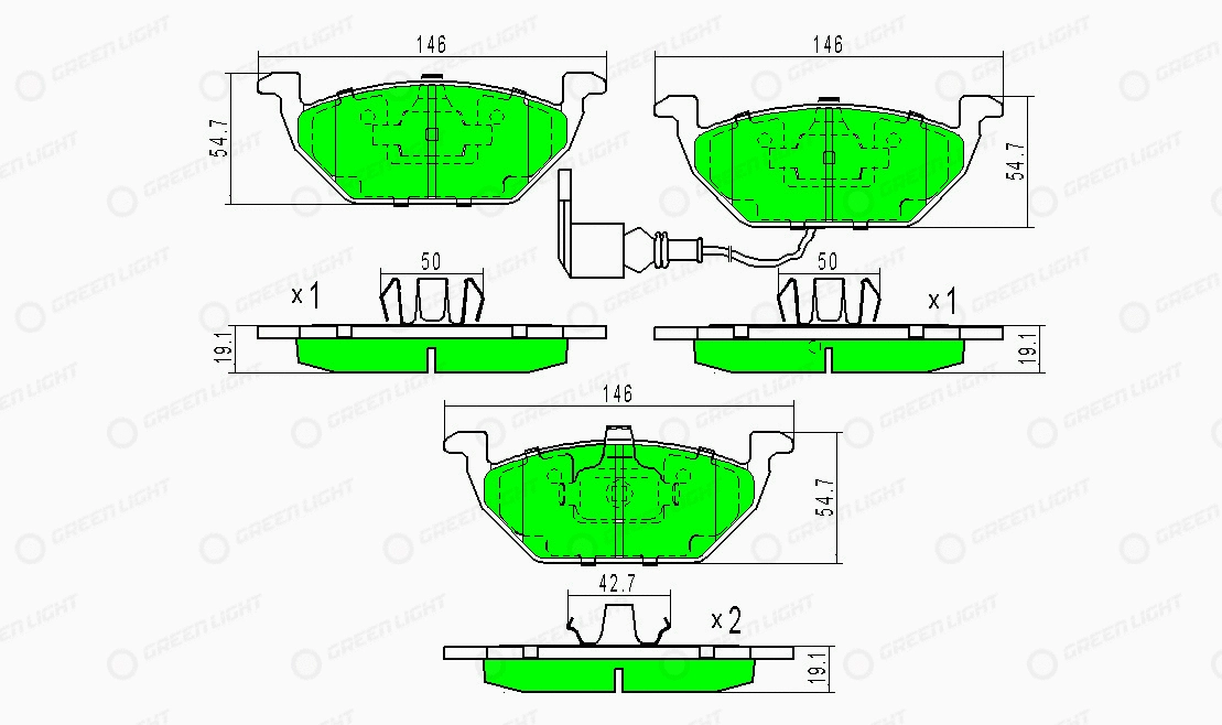 Kit de plaquettes de frein, frein à disque Automotive Adriado GLBP0002