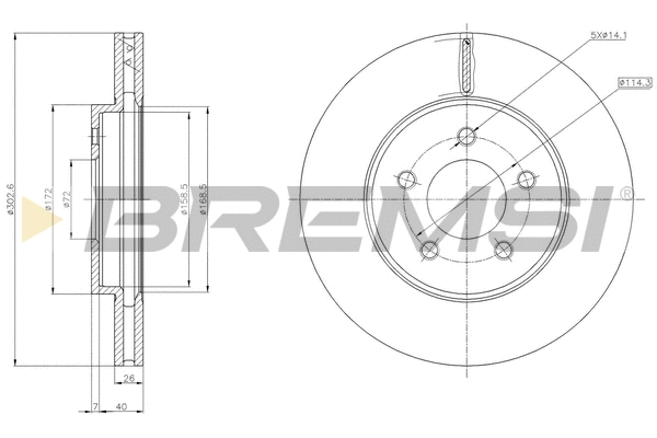 Disque de frein BREMSI CD8357V
