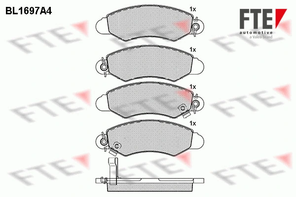 Kit de plaquettes de frein, frein à disque FTE 9010307