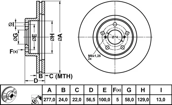 Disque de frein FIT FR0120V