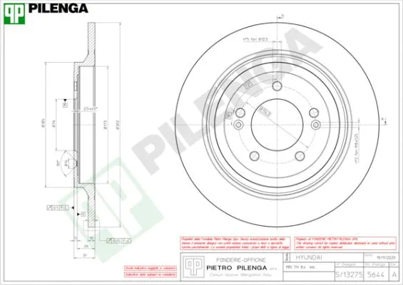 Disque de frein PILENGA 5644