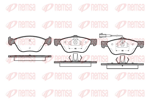 Kit de plaquettes de frein, frein à disque REMSA 0589.21