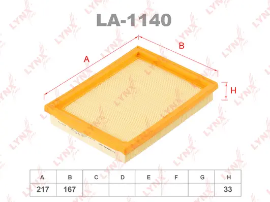 Filtre à air LYNXAUTO LA-1140