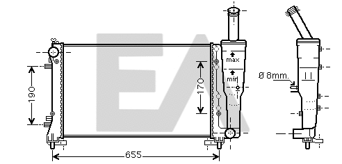 Radiateur, refroidissement du moteur EACLIMA 31R25120