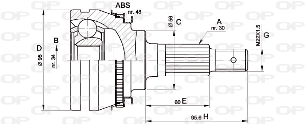 Jeu de joints, arbre de transmission OPEN PARTS CVJ5321.10