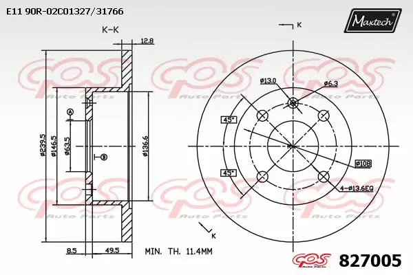 Disque de frein MAXTECH 827005