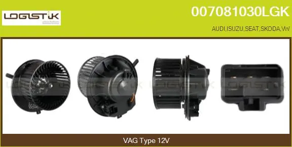 Pulseur d'air habitacle LGK 007081030LGK