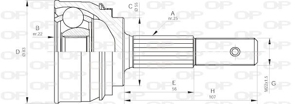 Jeu de joints, arbre de transmission OPEN PARTS CVJ5163.10