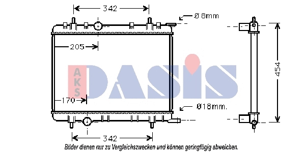 Radiateur, refroidissement du moteur AKS DASIS 061130N