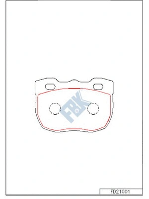 Kit de plaquettes de frein, frein à disque FBK FD21001