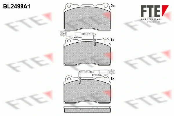 Kit de plaquettes de frein, frein à disque FTE 9010766
