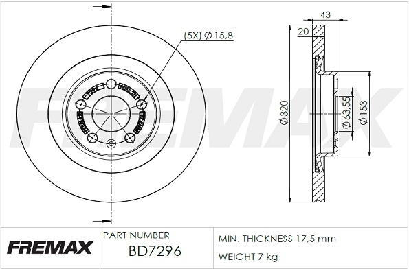 Disque de frein FREMAX BD-7296