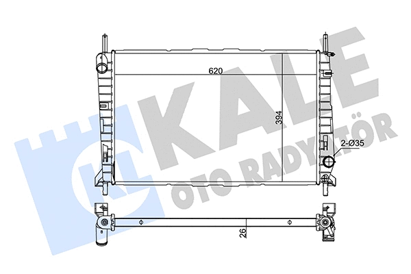 Radiateur, refroidissement du moteur KALE OTO RADYATÖR 348455