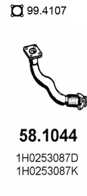 Tuyau d'échappement ASSO 58.1044