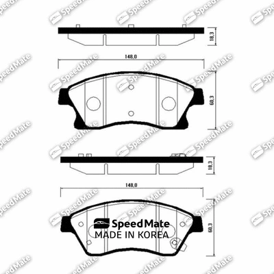 Kit de plaquettes de frein, frein à disque SpeedMate SM-BPG021