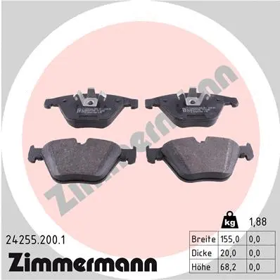 Kit de plaquettes de frein, frein à disque ZIMMERMANN 24255.200.1