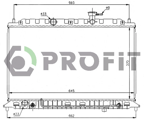 Radiateur, refroidissement du moteur PROFIT PR 2910A6