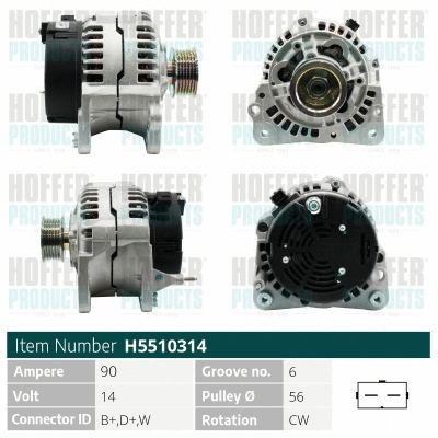 Alternateur HOFFER H5510314