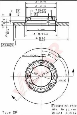 Disque de frein VILLAR 628.1413
