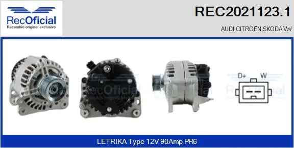 Alternateur RECOFICIAL REC2021123.1