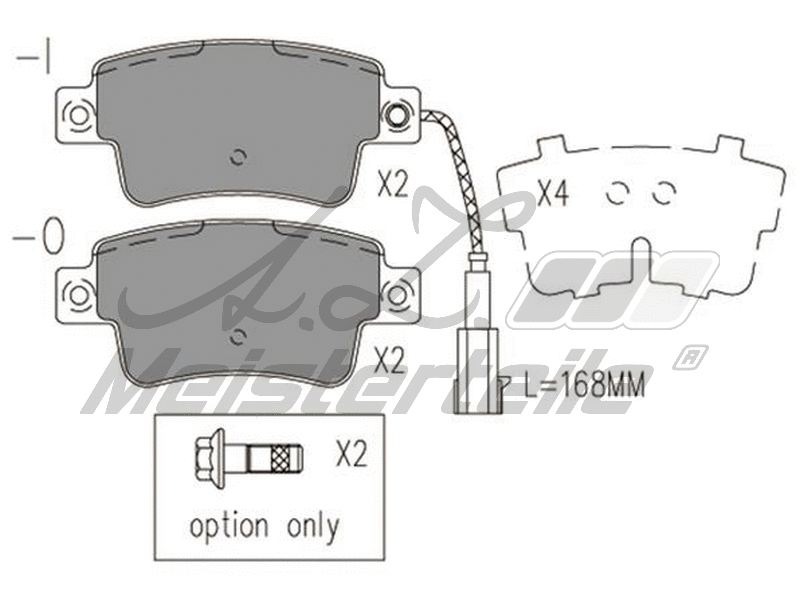 Kit de plaquettes de frein, frein à disque A.Z. Meisterteile AZMT-44-022-2224
