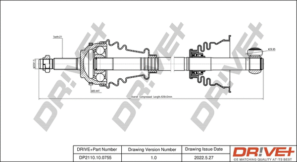 Arbre de transmission Dr!ve+ DP2110.10.0755
