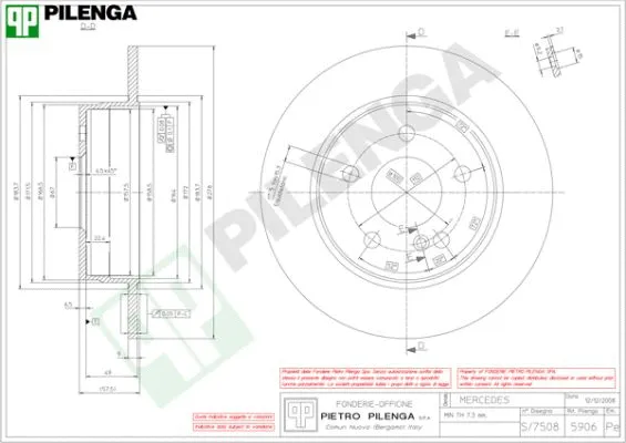 Disque de frein PILENGA 5906