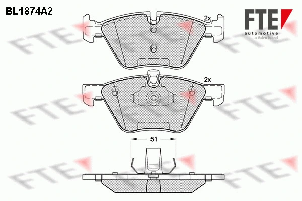 Kit de plaquettes de frein, frein à disque FTE 9010457