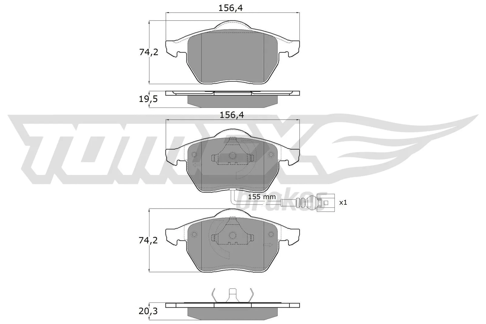 Kit de plaquettes de frein, frein à disque TOMEX Brakes TX 10-942