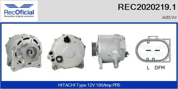 Alternateur RECOFICIAL REC2020219.1