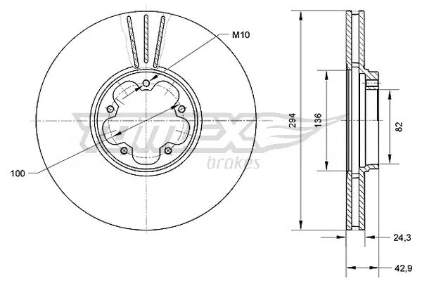 Disque de frein TOMEX Brakes TX 70-96