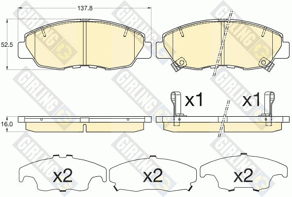 Kit de plaquettes de frein, frein à disque GIRLING 6136096