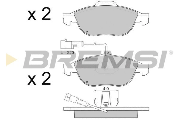Kit de plaquettes de frein, frein à disque BREMSI BP2746