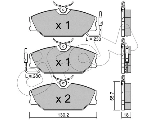 Kit de plaquettes de frein, frein à disque CIFAM 822-142-1