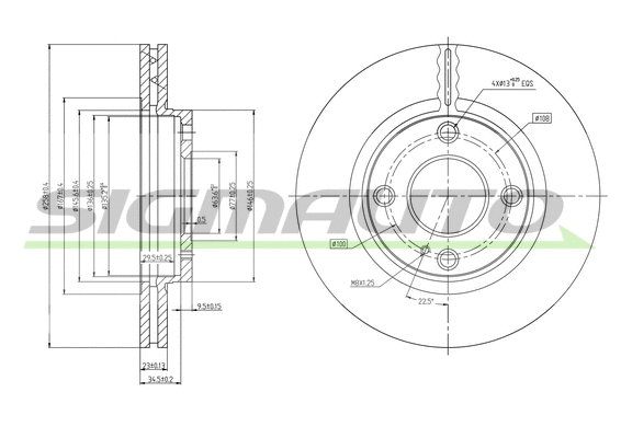 Disque de frein SIGMAUTO DBB740V