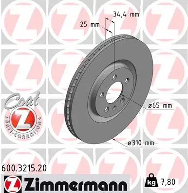 Disque de frein ZIMMERMANN 600.3215.20